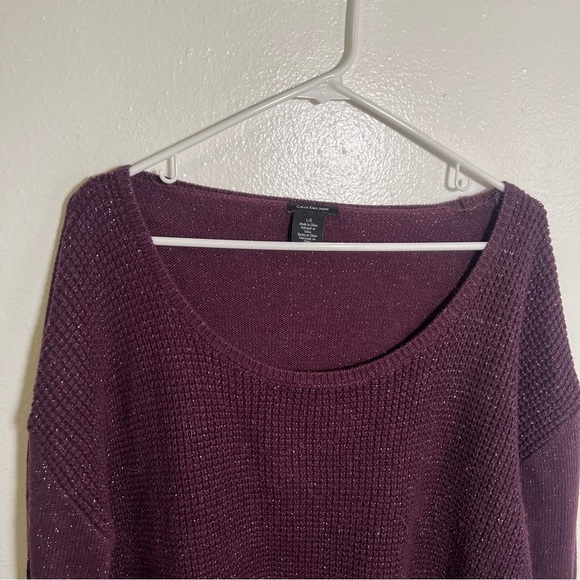 Calvin Klein Jeans Scoop Neck Sweater Purple Metallic L - Picture 2 of 9